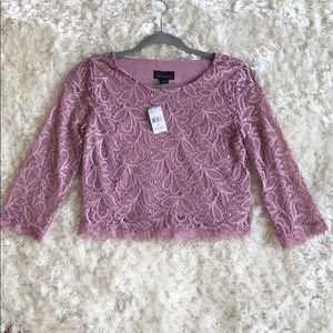 METAPHOR lace lilac crop top